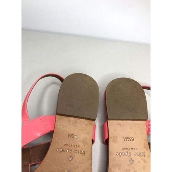 Kate Spade Hot Pink Leather Bow Open Toe Strap Sandals Women Sz 6.5MUS/37EU - Picture 16 of 16